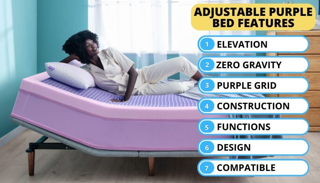 What features have the Purple Adjustable Bed